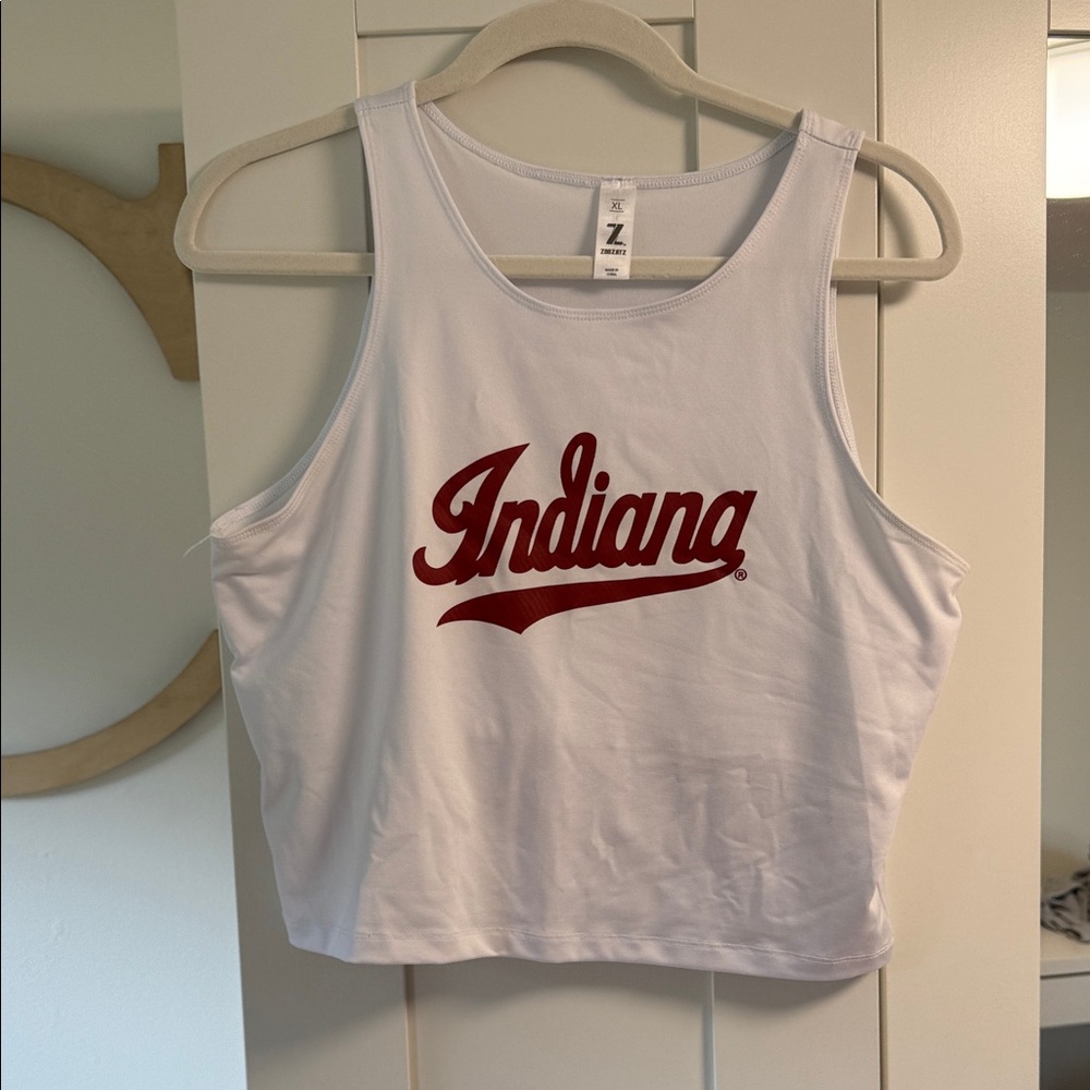 Indiana Women's Red and White Tank Top